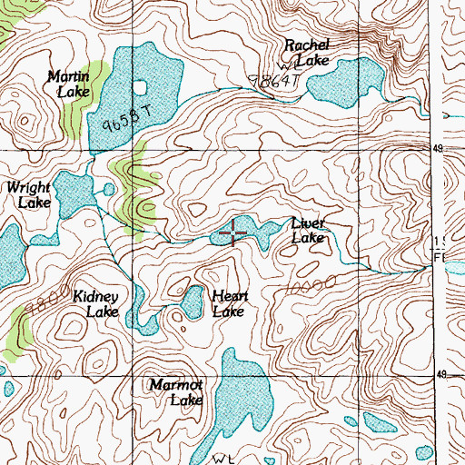 Topographic Map of Liver Lake, MT