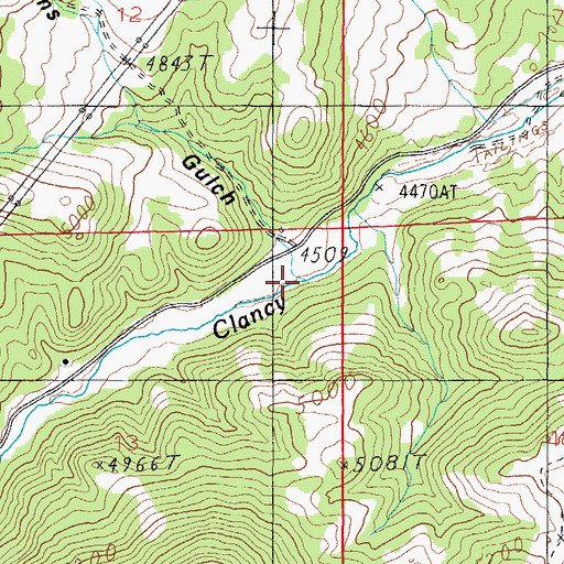 Topographic Map of Browns Gulch, MT