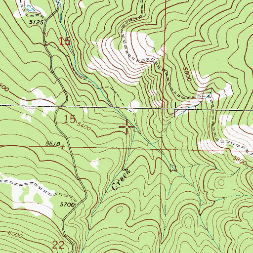 Topographic Map of East Fork Creek, MT