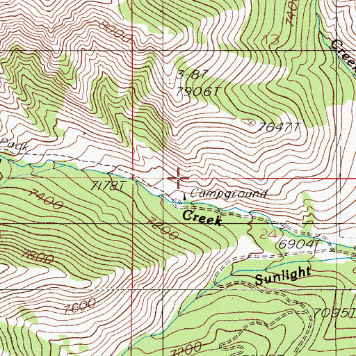 Topographic Map of Tom Miner Campground, MT