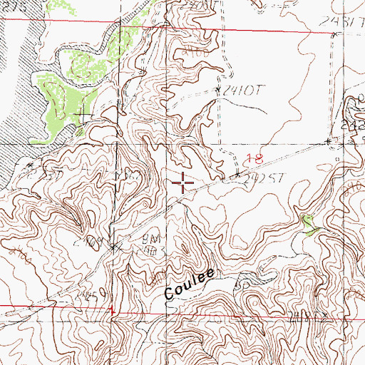 Topographic Map of Frenchman Dam, MT