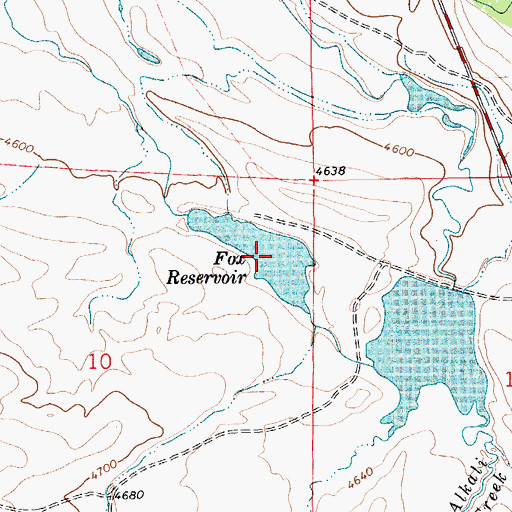Topographic Map of Bill Fox Irrigation Dam, MT