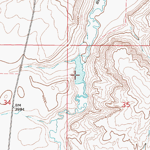 Topographic Map of Dry Creek-Krezelok Reservoir, MT
