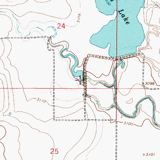 Topographic Map of McCarter West Dam, MT