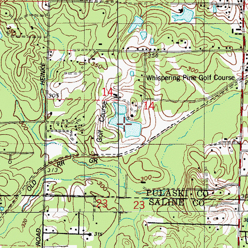 Topographic Map of Coulter Lake, AR