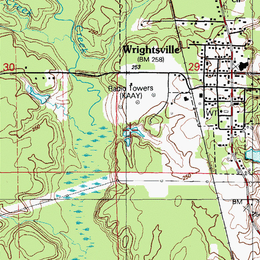 Topographic Map of Walton Lake, AR