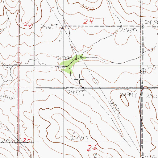 Topographic Map of Roy Richey Dam, MT