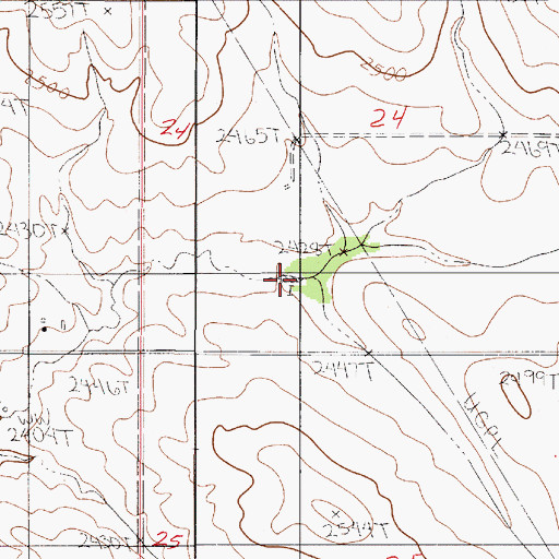 Topographic Map of Roy Richey Reservoir, MT