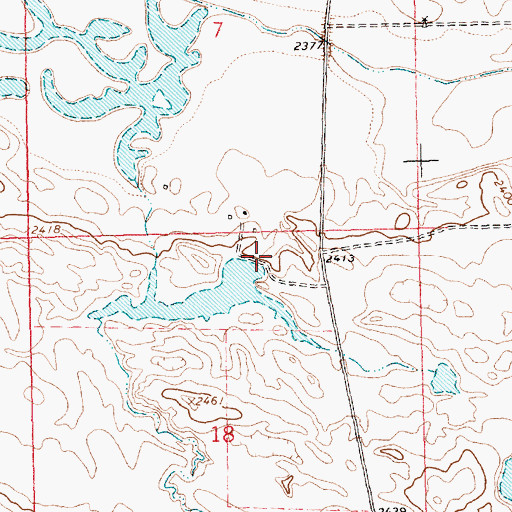 Topographic Map of Blevins Dam, MT