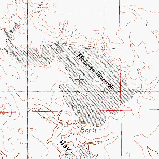 Topographic Map of McLaren Reservoir, MT