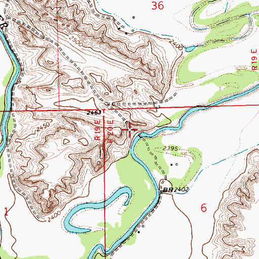Topographic Map of Paradise Diversion Dam, MT
