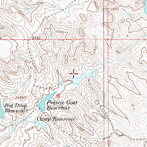 Topographic Map of Upper Prairie Goat Dam, MT