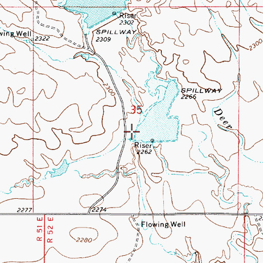 Topographic Map of Coal Creek Drop Dam, MT