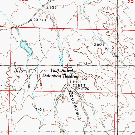 Topographic Map of Half Barrel Dam, MT