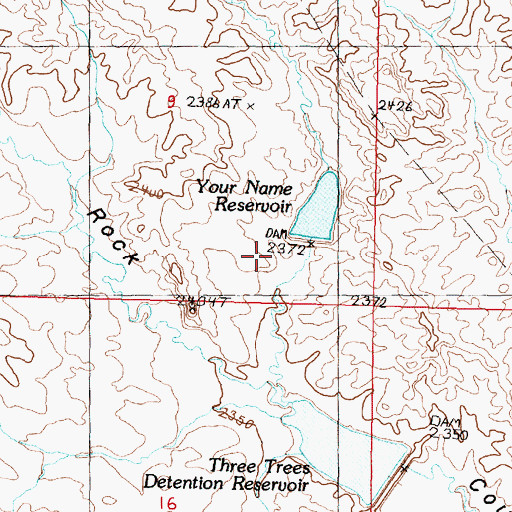 Topographic Map of Your Name Dam, MT