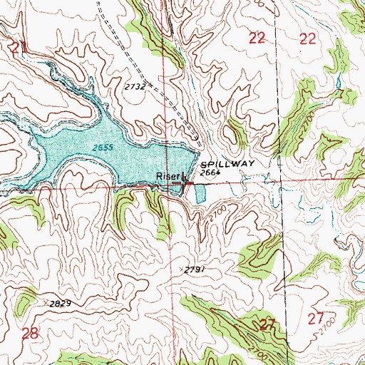 Topographic Map of Drag Dam, MT