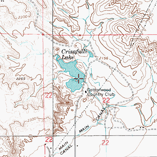 Topographic Map of Cottonwood Country Club Dam, MT