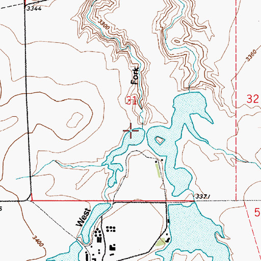 Topographic Map of Prairie Nest Ranch 1 Dam, MT