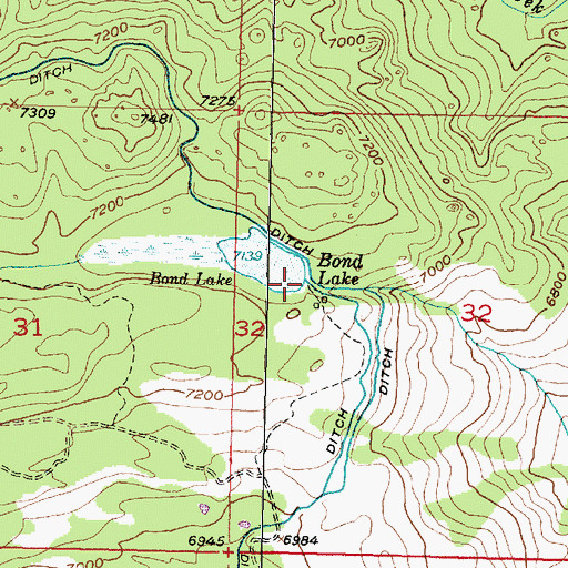 Topographic Map of Bond Lake Dam, MT