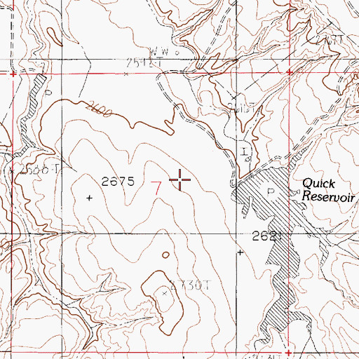 Topographic Map of Floyd Quick Number 1 Dam, MT