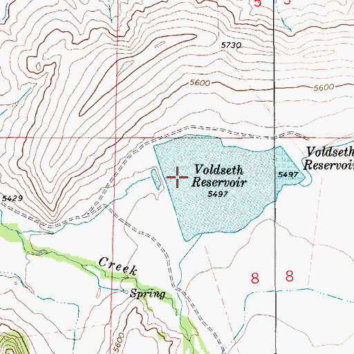 Topographic Map of Voldseth West Dam, MT