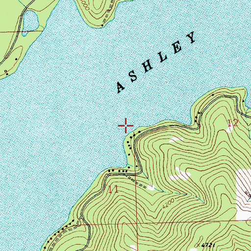 Topographic Map of Ashley Lake, MT