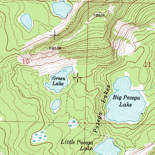 Topographic Map of Pozega Lake Number 3 Dam, MT
