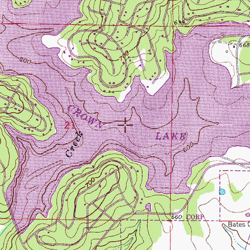 Topographic Map of Diamond Lake, AR