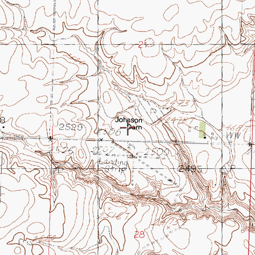 Topographic Map of Buddy Holly Dam, MT