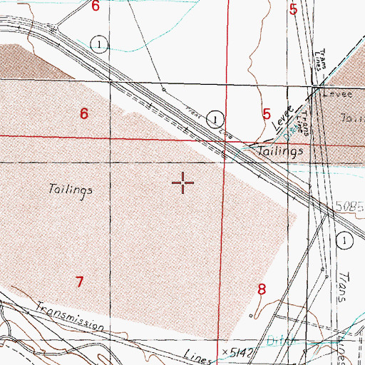 Topographic Map of Smelter Tailings Ponds Dam, MT