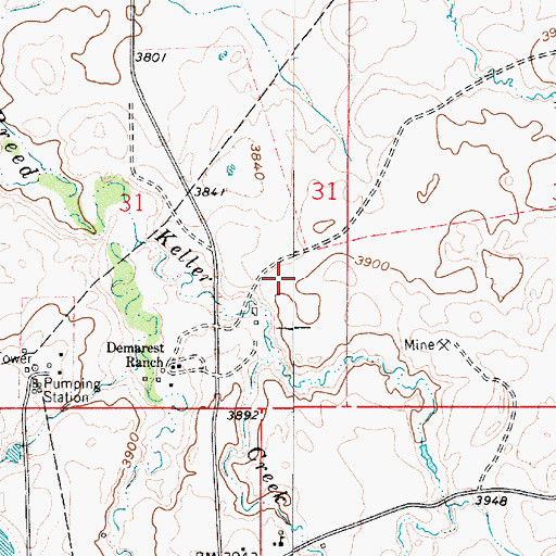Topographic Map of Demerest Dam, MT