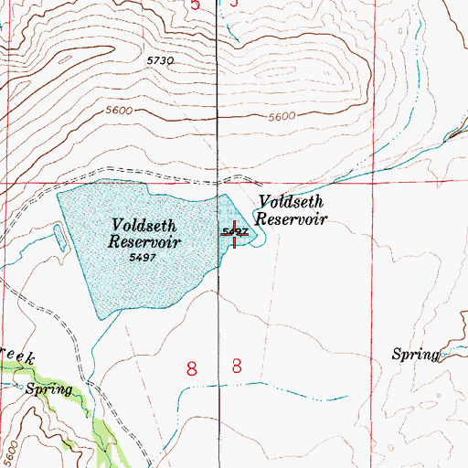 Topographic Map of Voldseth East Dam, MT