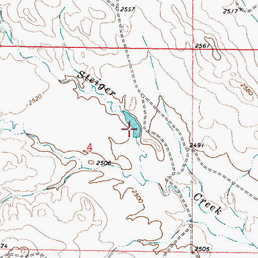 Topographic Map of Larson Number 3 Dam, MT