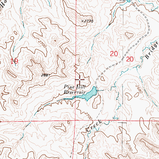 Topographic Map of Pine Hills Dam, MT