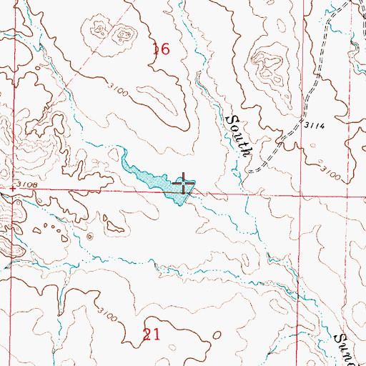 Topographic Map of Lee Number 11 Dam, MT