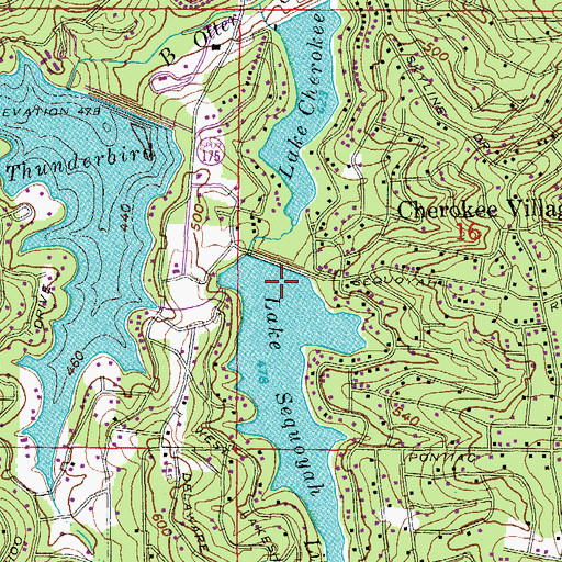 Topographic Map of Lake Sequoyah Dam, AR