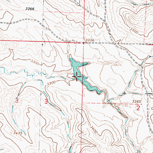 Topographic Map of Jeffers Number 1 Dam, MT
