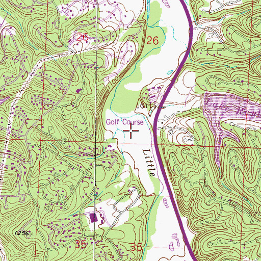 Topographic Map of Rayburn Dam, AR