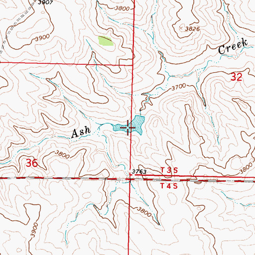 Topographic Map of Crow Number 2 Dam, MT