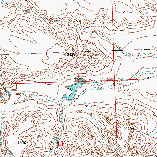 Topographic Map of Crow Number 76 Dam, MT