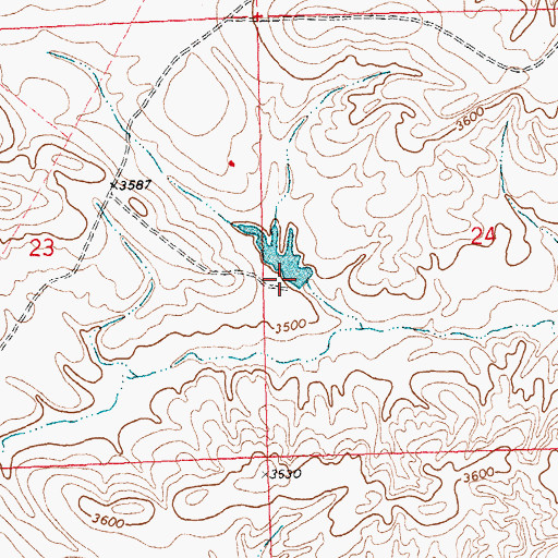 Topographic Map of Crow Number 89 Dam, MT