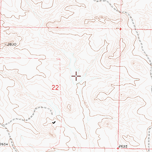 Topographic Map of Caldwell Number 5 Dam, MT