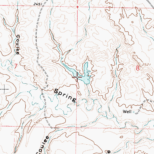 Topographic Map of Billing Spring Number 1 Dam, MT