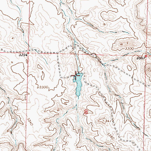 Topographic Map of Blue Drew Number 1 Dam, MT