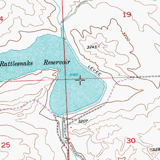 Topographic Map of Rattlesnake Reservoir Dam, MT