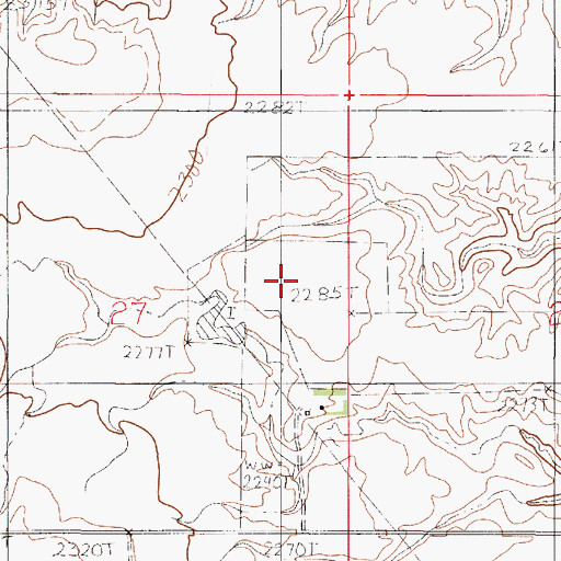 Topographic Map of Brown Bear Dam, MT