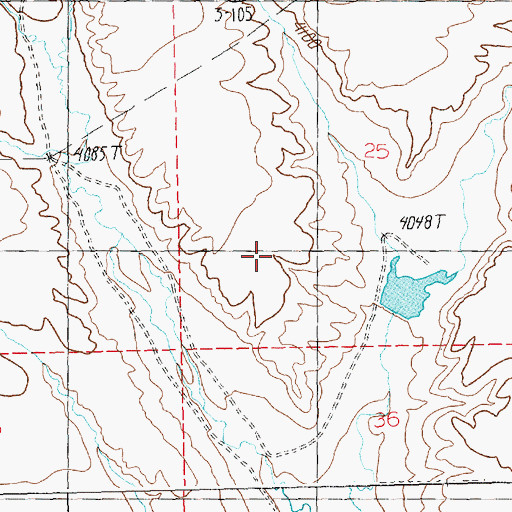 Topographic Map of Paint Rock Number 1 Dam, MT
