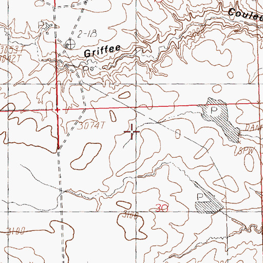 Topographic Map of Cimrhakle Number 2 Dam, MT