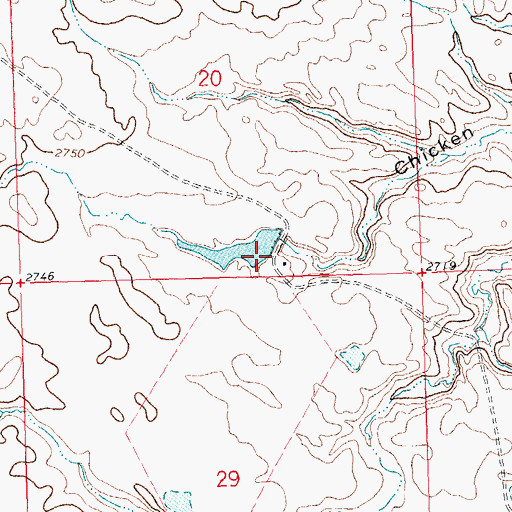 Topographic Map of Fort Belknap Number 16 Dam, MT
