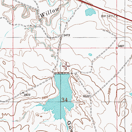Topographic Map of Larry Pilster Number 2 Dam, MT